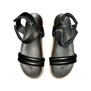 Cougar Water Repellent Adjustable Leather Sandals Nolo Black Fisherman Size 10